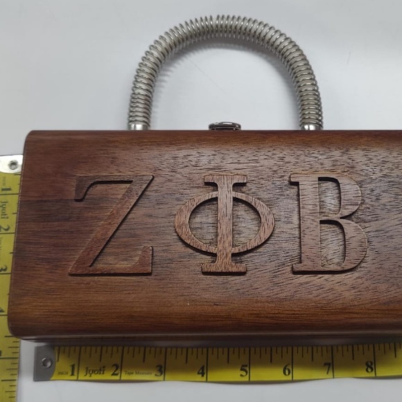 Zeta Phi Beta Sorority wood handbag with free dustbag - Picture 1 of 6